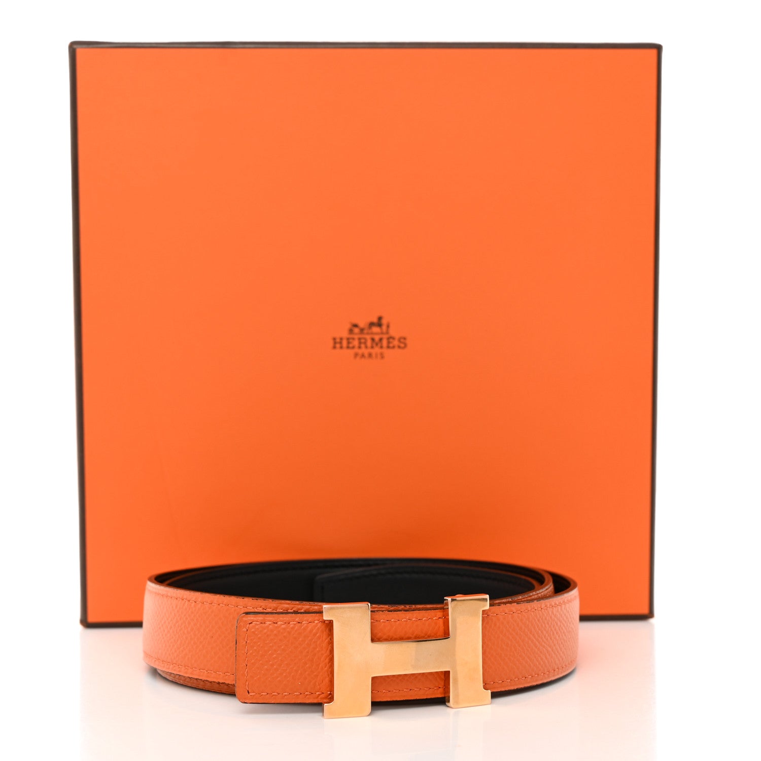 Swift Epsom 24mm Mini Constance H Belt 85 34 Black Orange