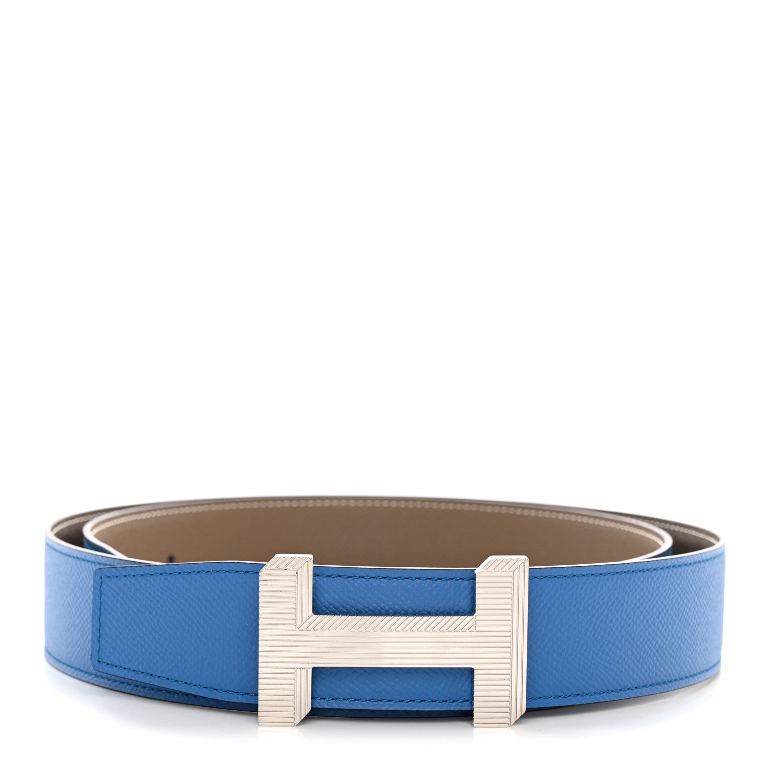 Epsom H Belt 105 42 Bleu Frida Etoupe