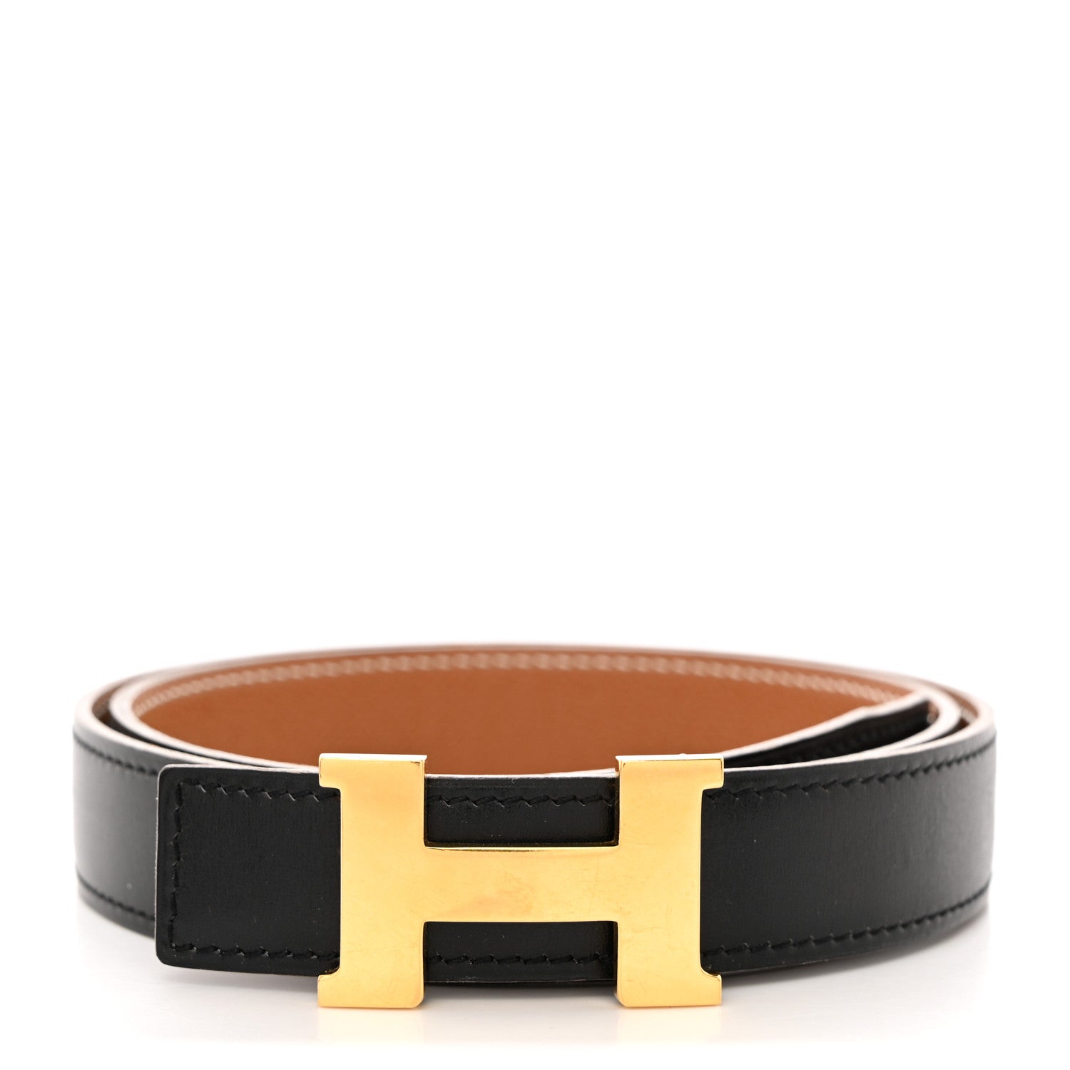Box Courchevel 32mm Constance H Belt 75 75 30 Black Gold
