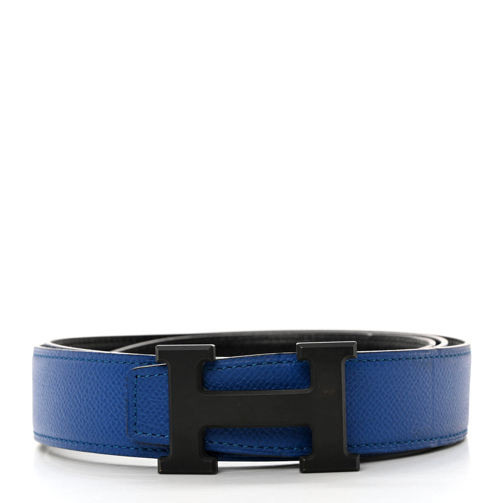 Epsom 32mm Matte H Belt 100 40 Bleu Electrique Black