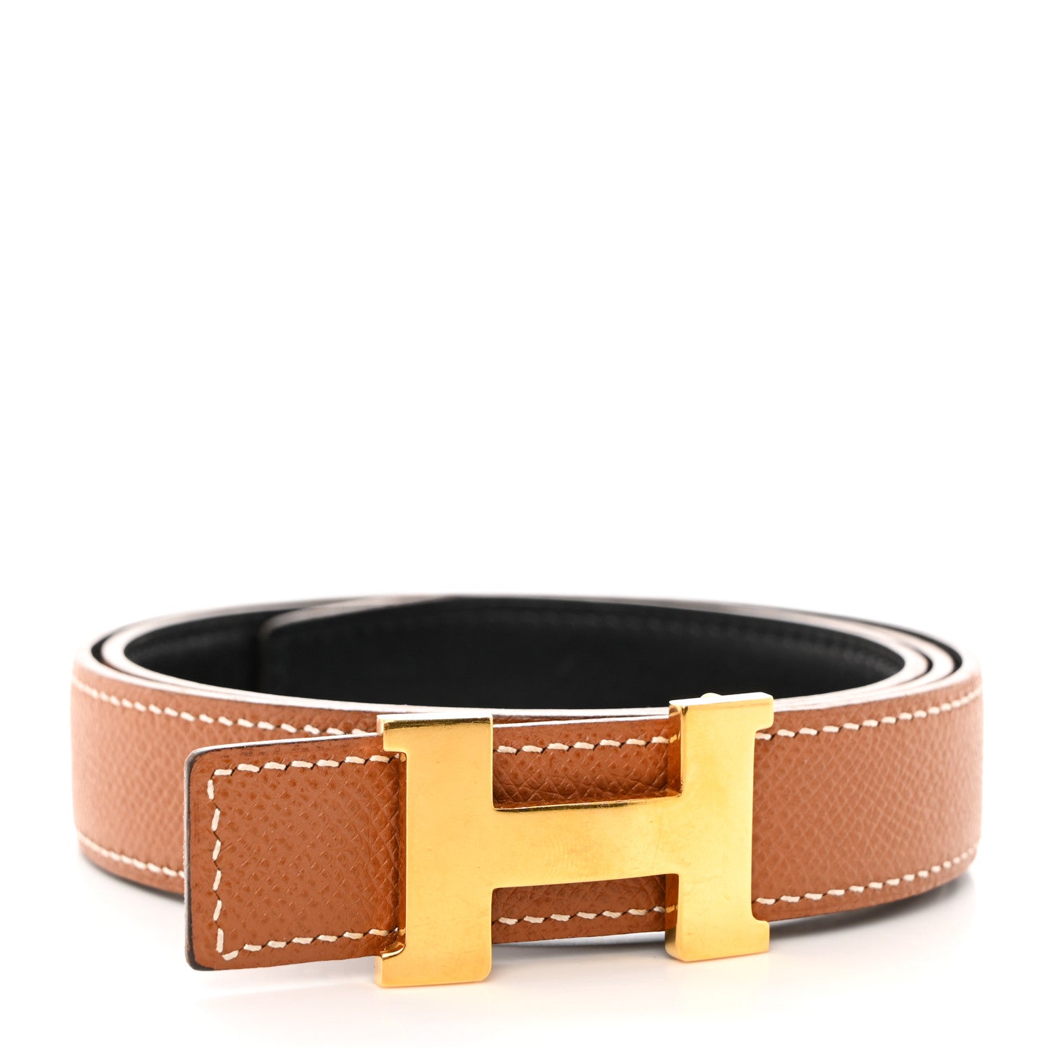 Box Courchevel 32mm Constance H Belt 75 75 30 Black Gold
