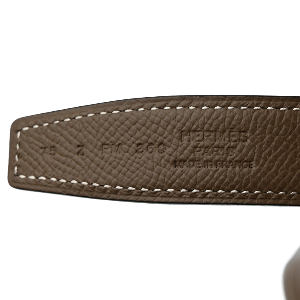 Epsom Swift 24mm Mini Constance Guilloche H Belt 75 30 Etoupe Black