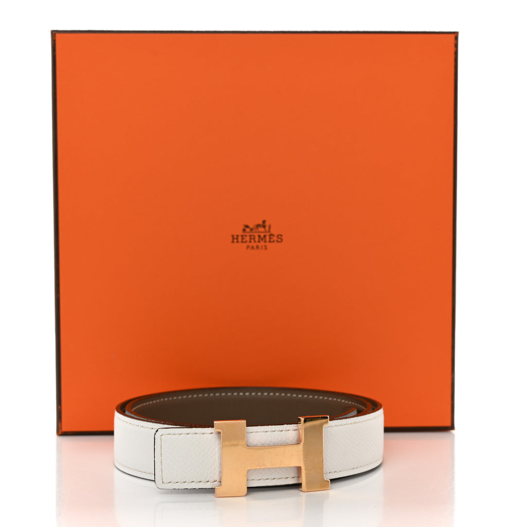 Epsom Swift 24mm Mini Constance H Belt 70 28 White Etoupe