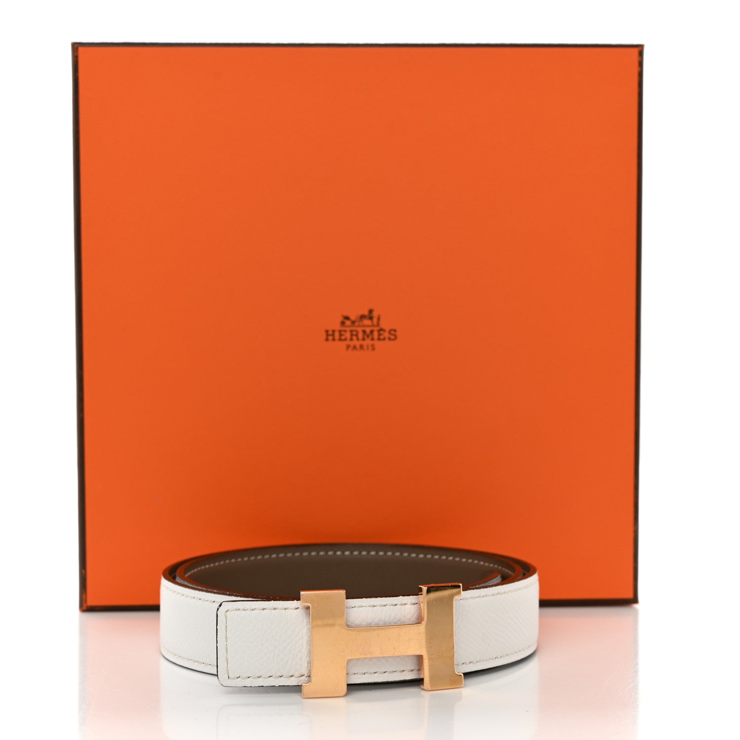 Epsom Swift 24mm Mini Constance H Belt 70 28 White Etoupe