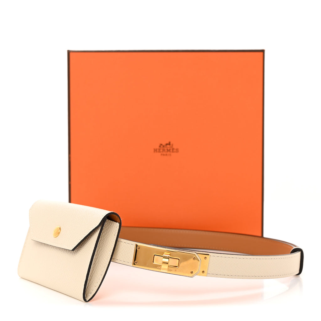 Epsom Kelly Pocket Belt Craie