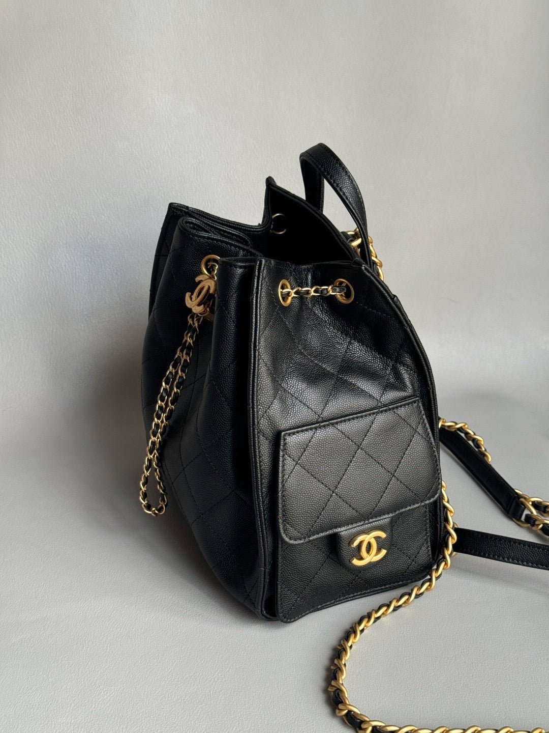 CHANEL-25B Handle BAG golden/sliver