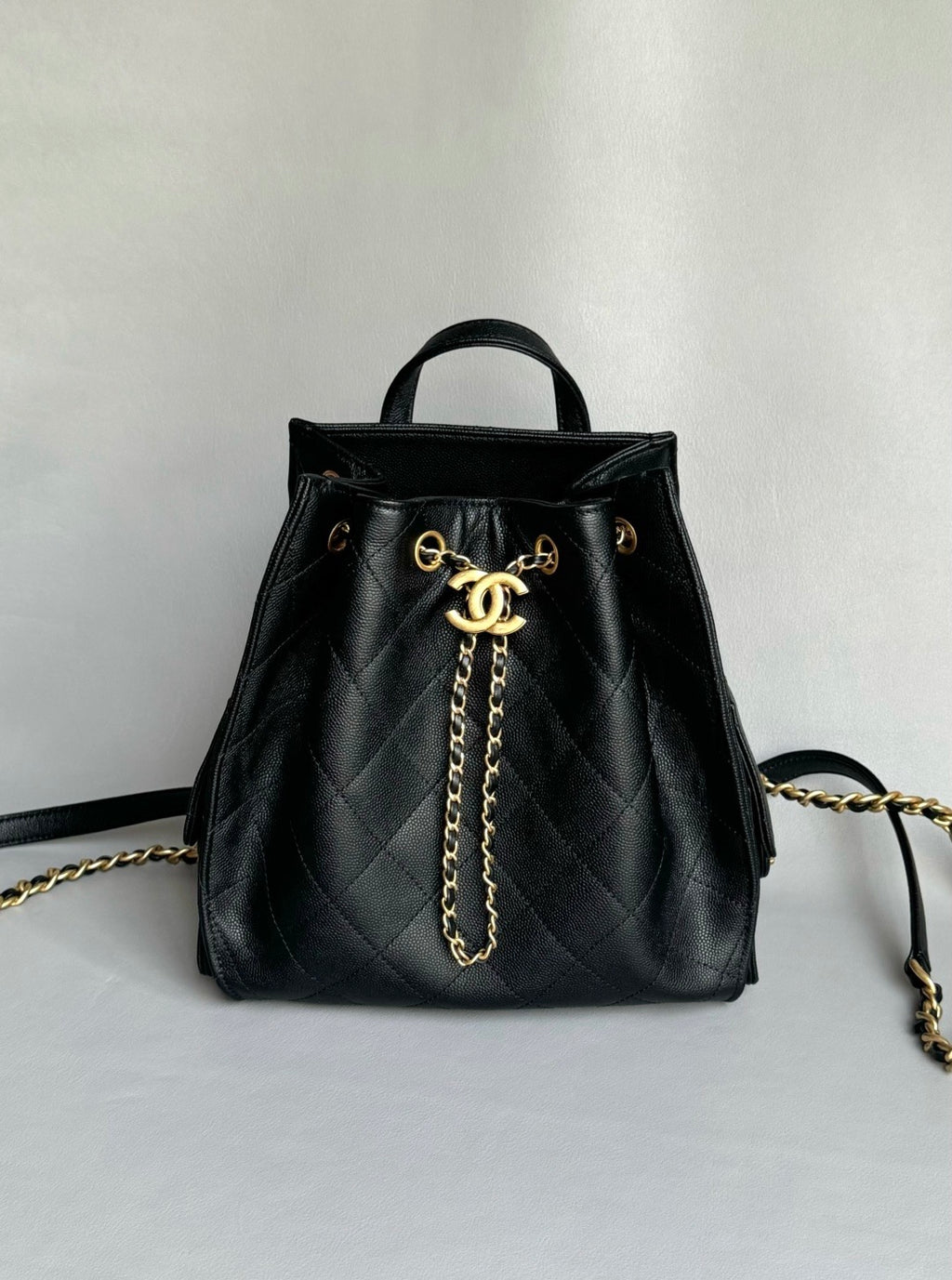 CHANEL-25B backpack golden/sliver
