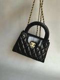 CHANEL-25C kelly with handle golden/sliver