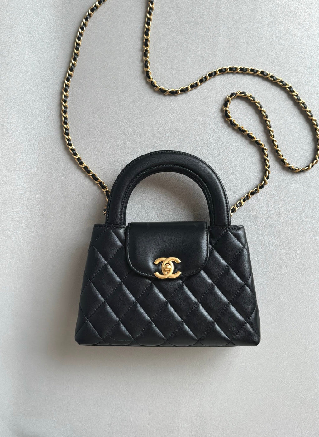 CHANEL-25A Kelly in Calfskin golden/sliver