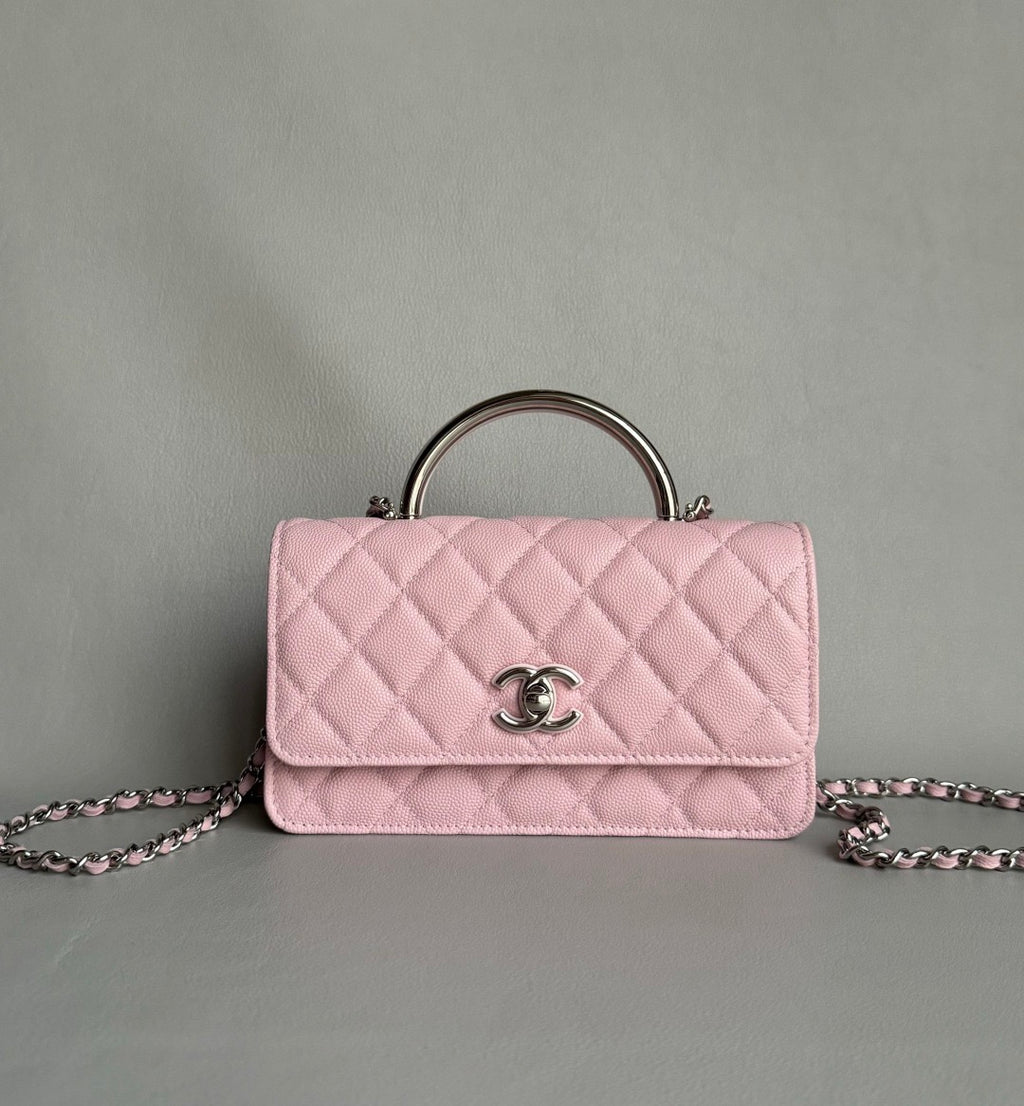 CHANEL-25PFaux Crocodile Wallet golden/sliver