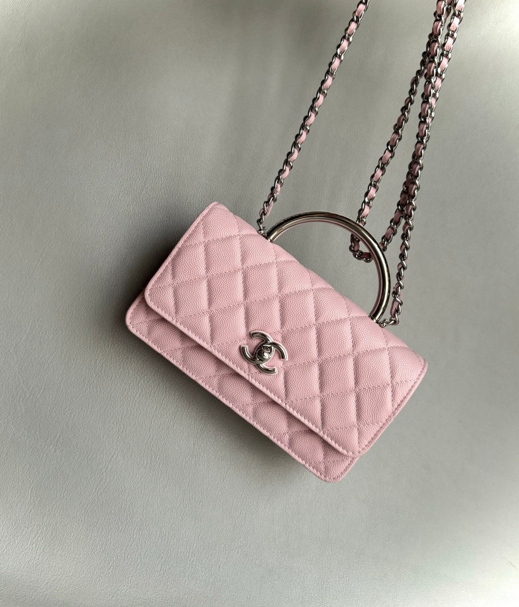 CHANEL-25PFaux Crocodile Wallet golden/sliver