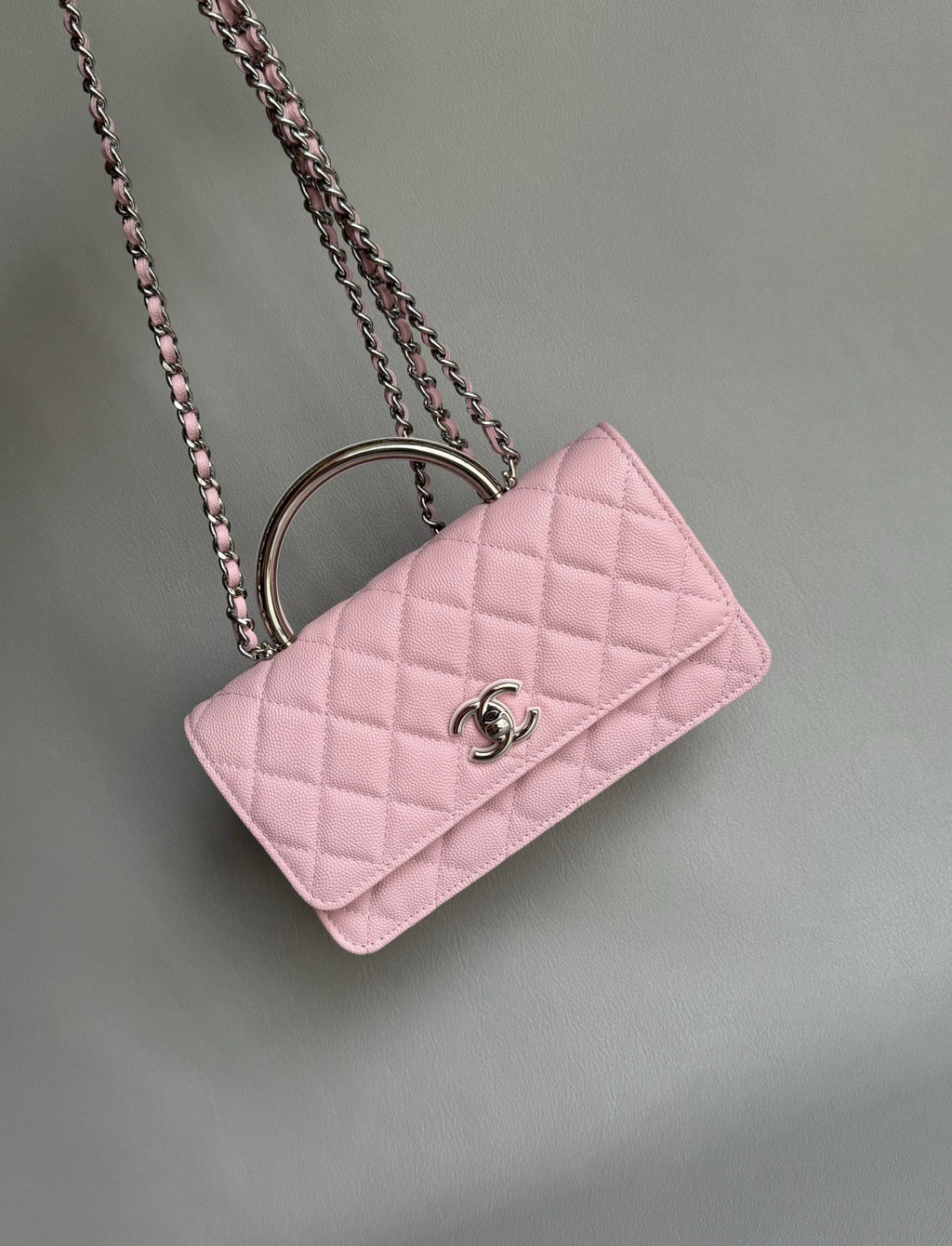 CHANEL-25PFaux Crocodile Wallet golden/sliver