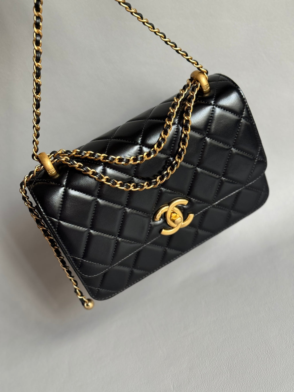 CHANEL-25S  Double Flap golden/sliver