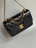 CHANEL-25S  Double Flap golden/sliver