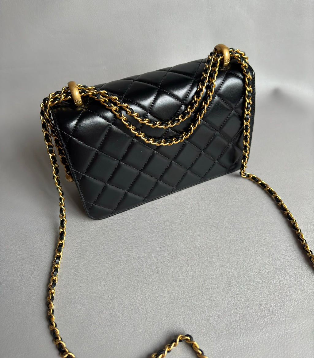 CHANEL-25S  Double Flap golden/sliver