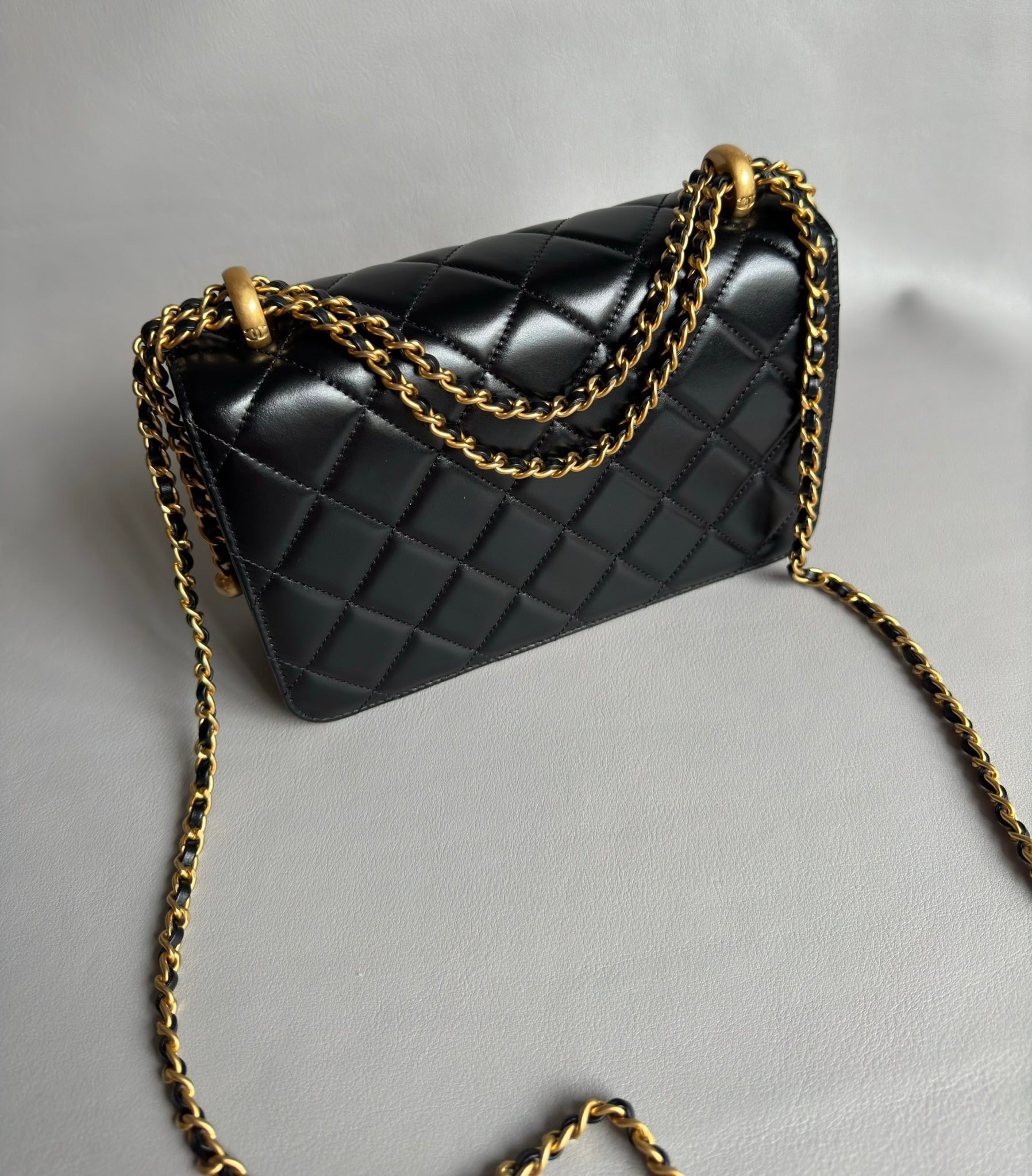 CHANEL-25S  Double Flap golden/sliver