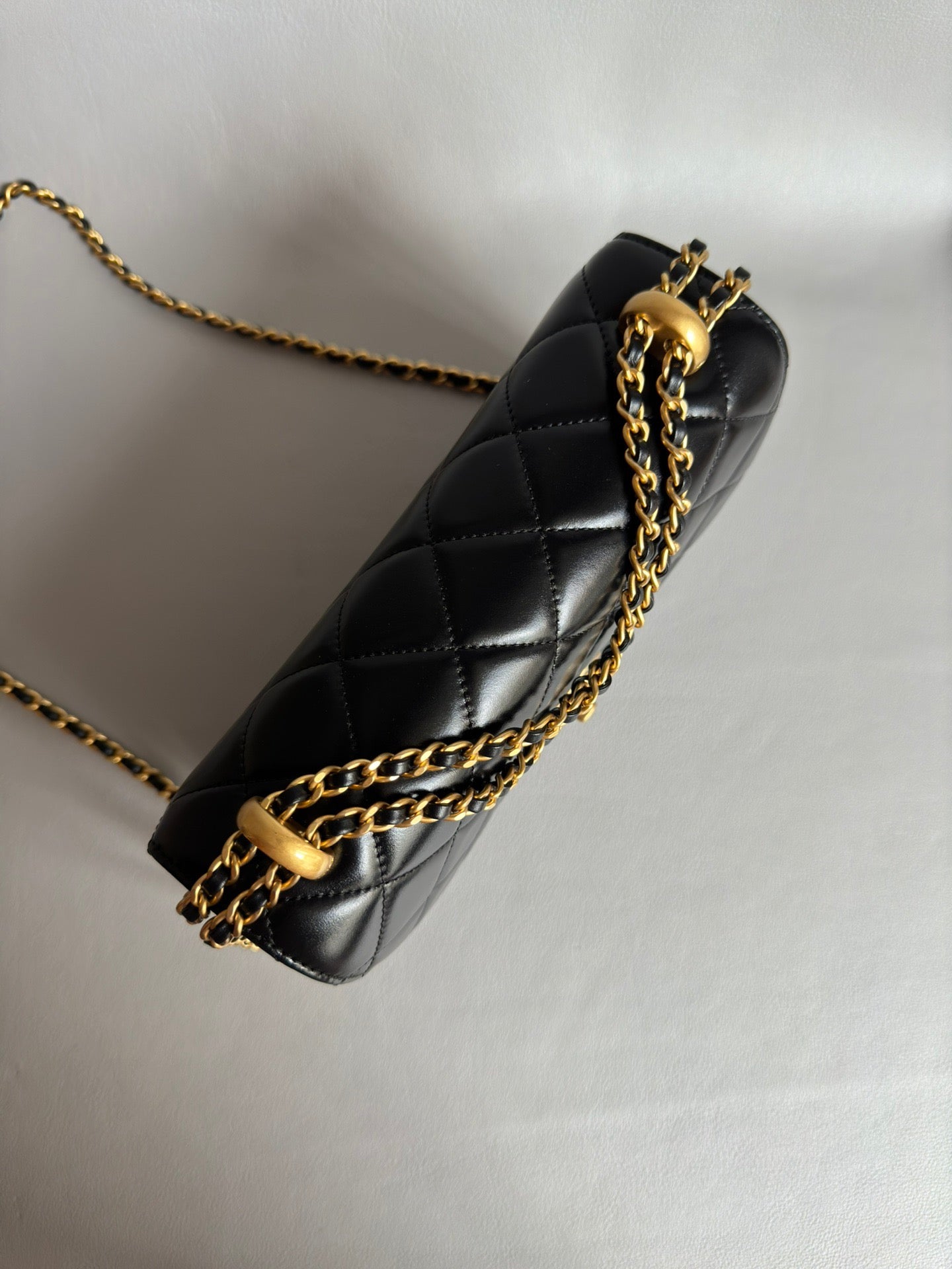 CHANEL-25S  Double Flap golden/sliver