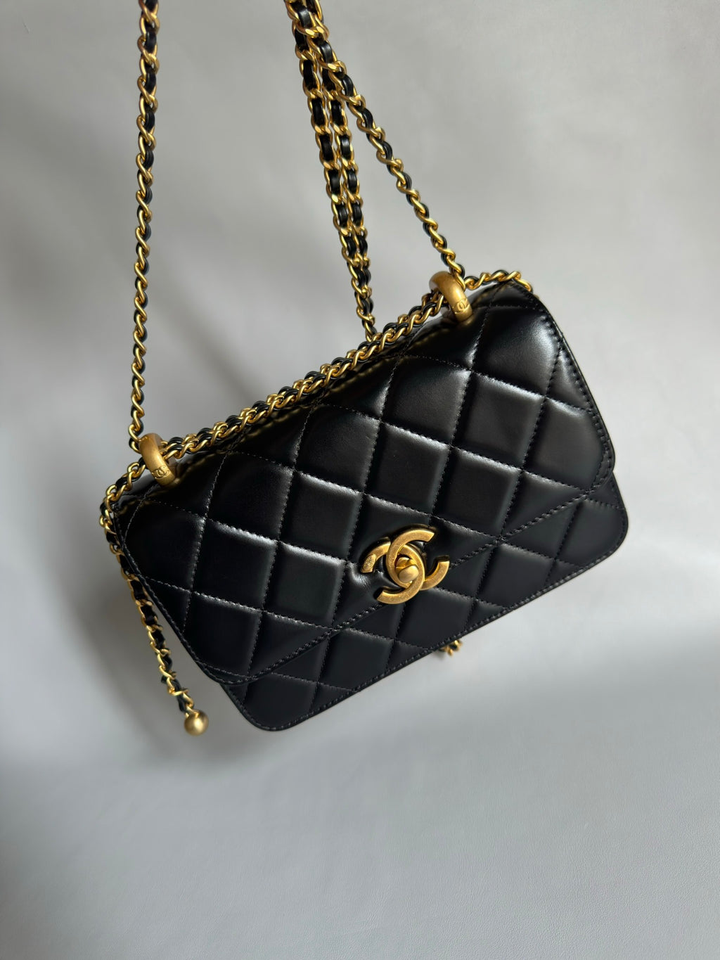 CHANEL-25S  Double Flap golden/sliver