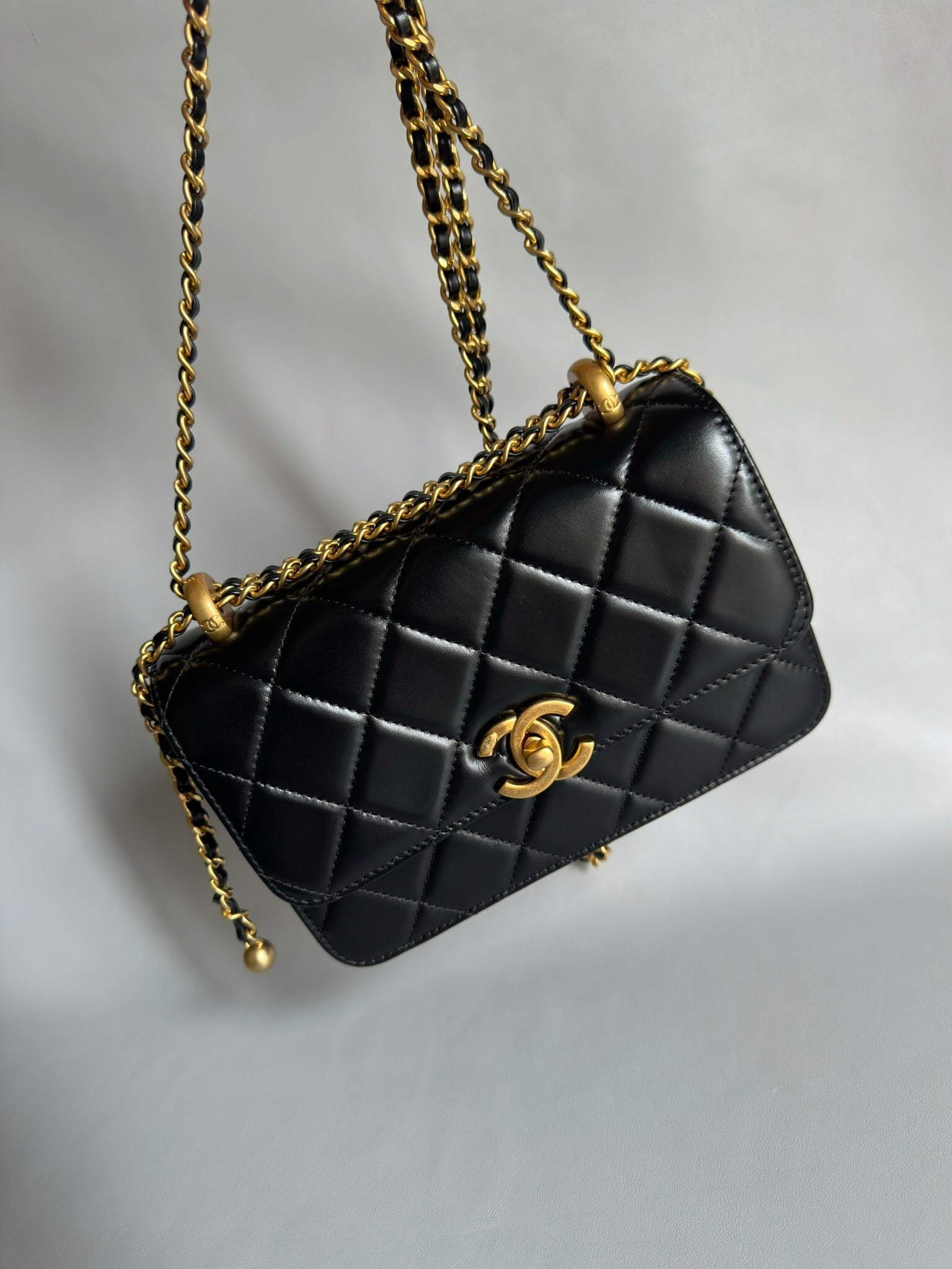 CHANEL-25S  Double Flap golden/sliver