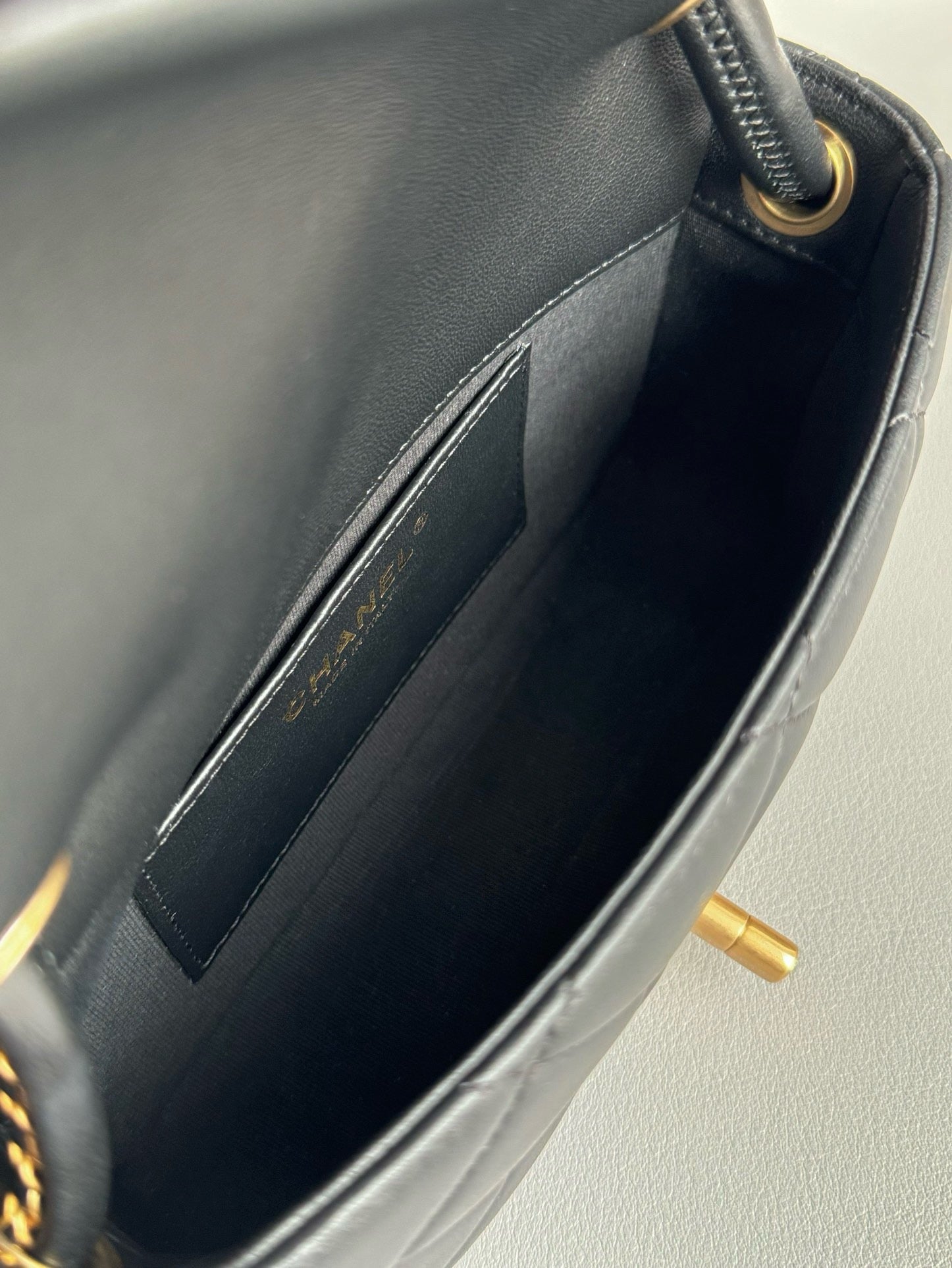 CHANEL-25C Tied handle bag golden/sliver