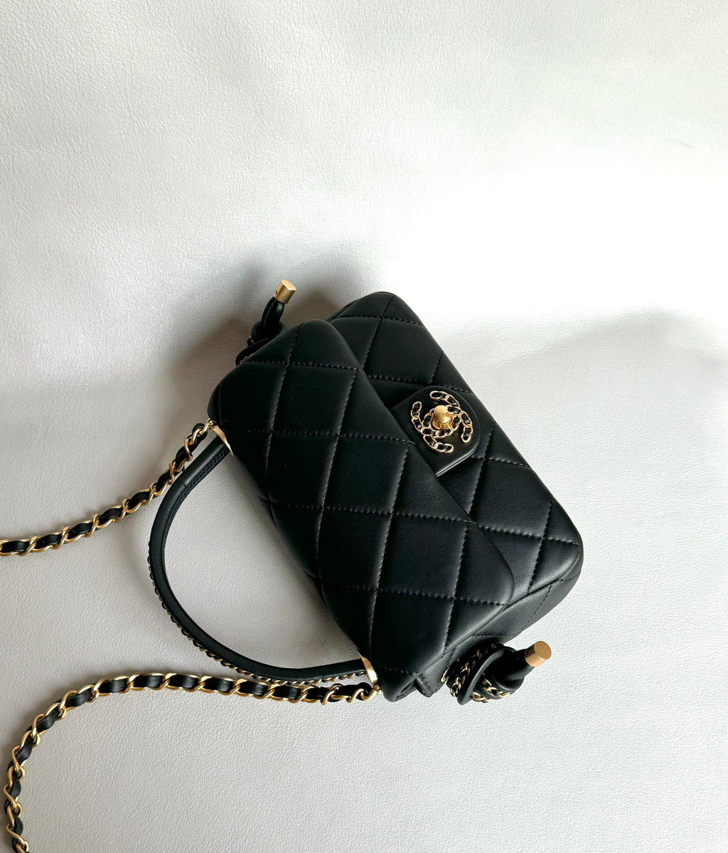 CHANEL-25C Tied handle bag golden/sliver