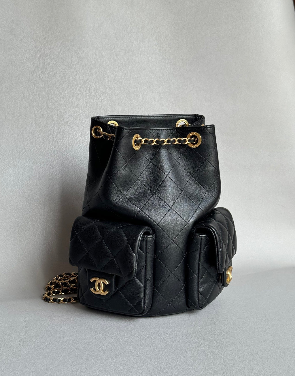 CHANEL-25C backpack golden/sliver