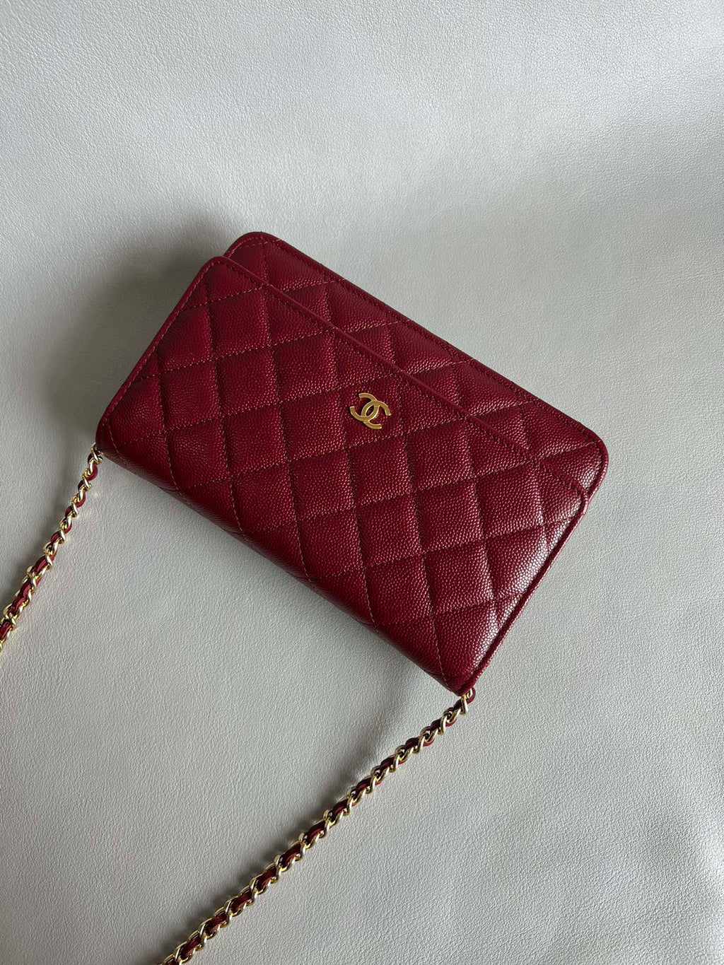 CHANEL-25A WOC bag golden/sliver