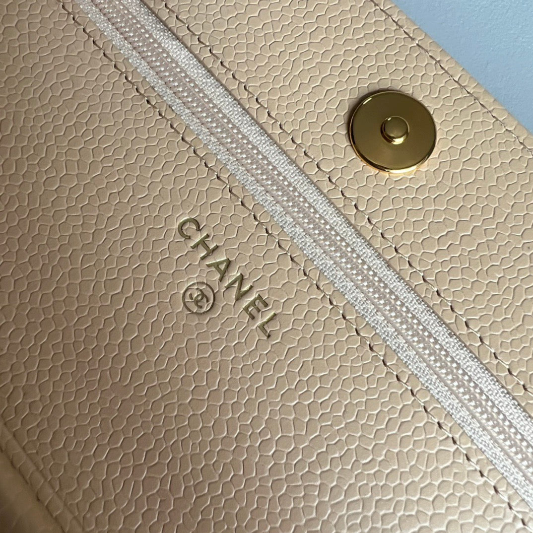 CHANEL-25A WOC bag golden/sliver