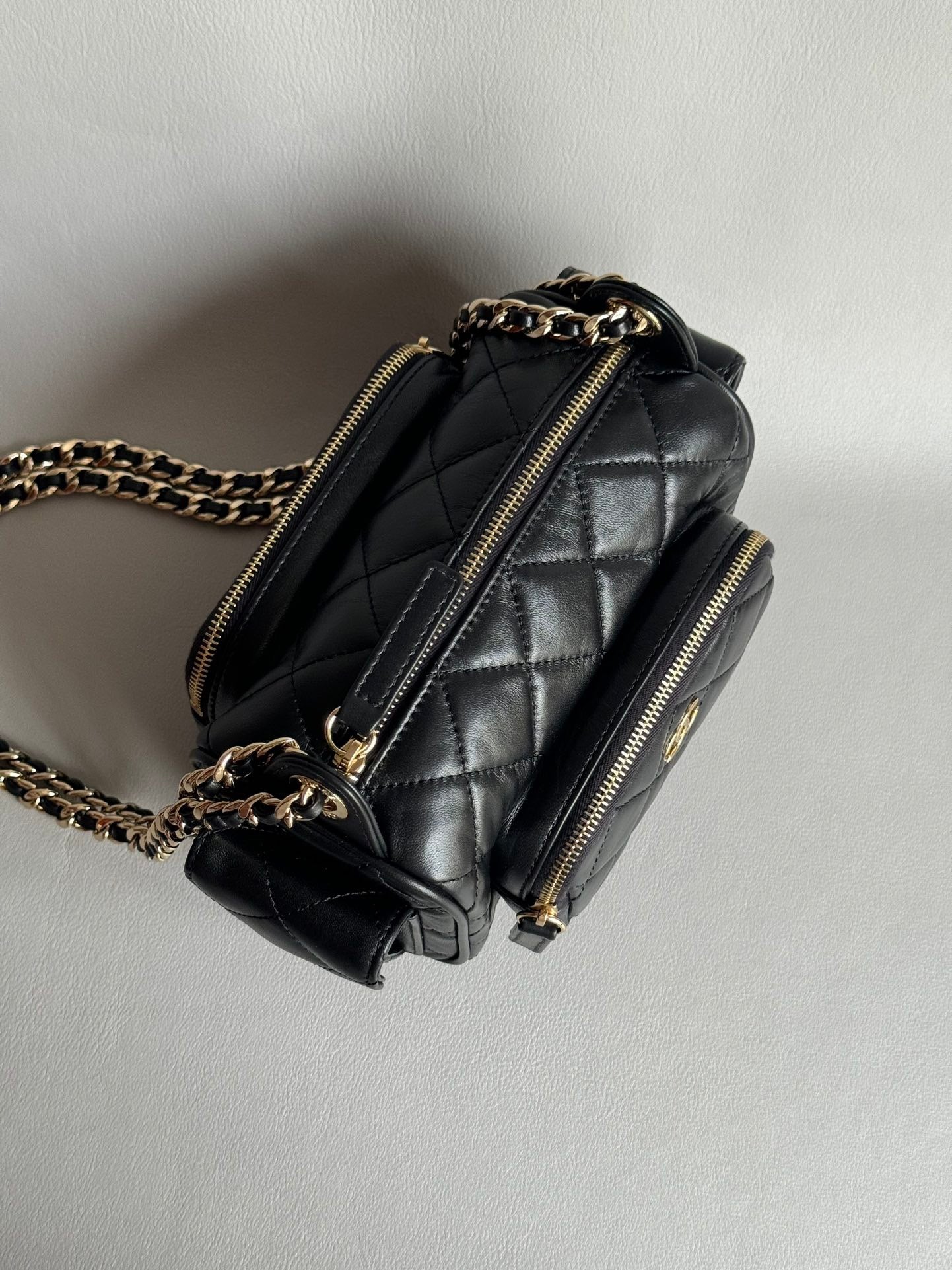 CHANEL-24K CAMERA bag golden/sliver