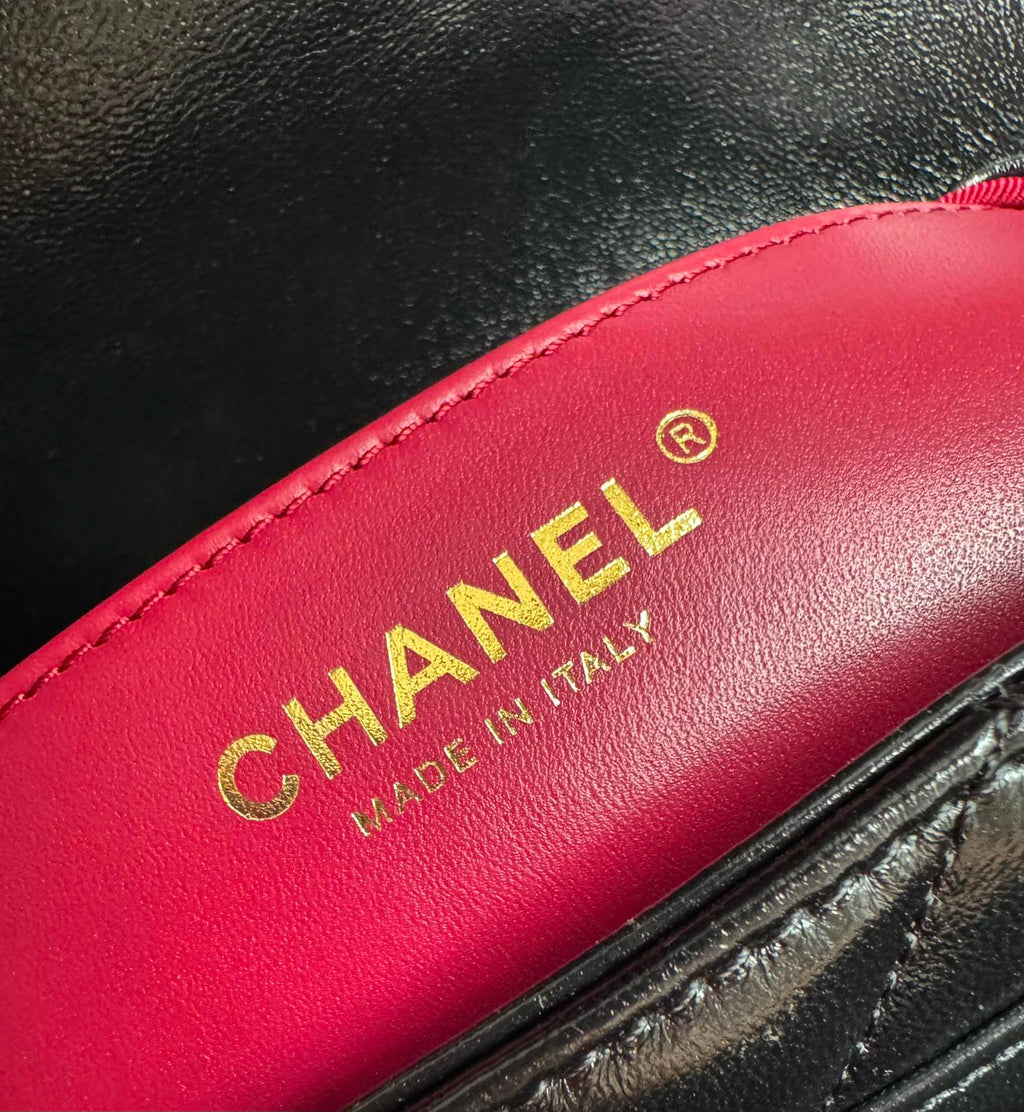 CHANEL-24a Flap bag golden/sliver