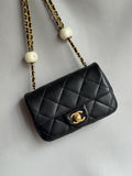 CHANEL-24K Pearl Flap bag golden/sliver