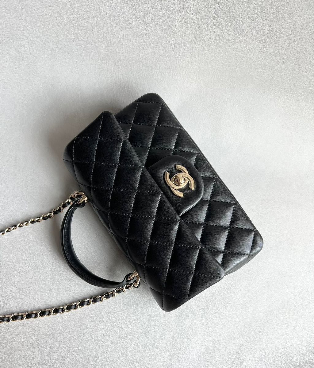 CHANEL-25B CF Handle mini bag golden/sliver