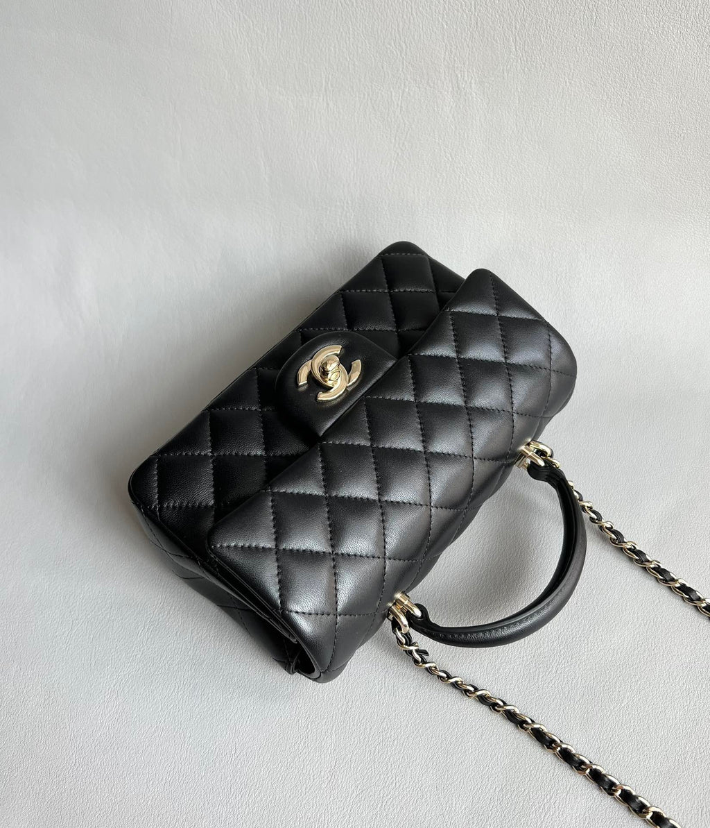 CHANEL-25B CF Handle mini bag golden/sliver