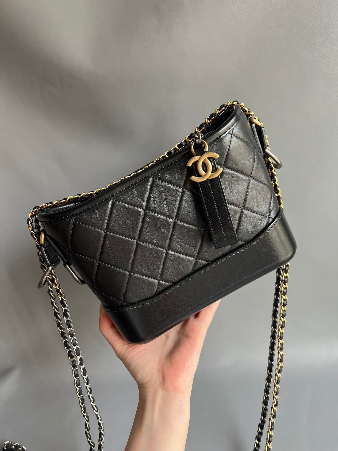 CHANEL- Gabrielle  bag golden/sliver