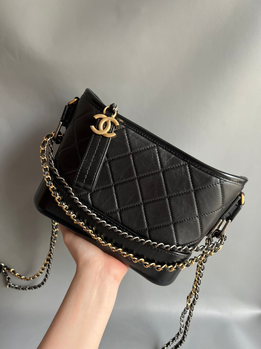 CHANEL- Gabrielle  bag golden/sliver
