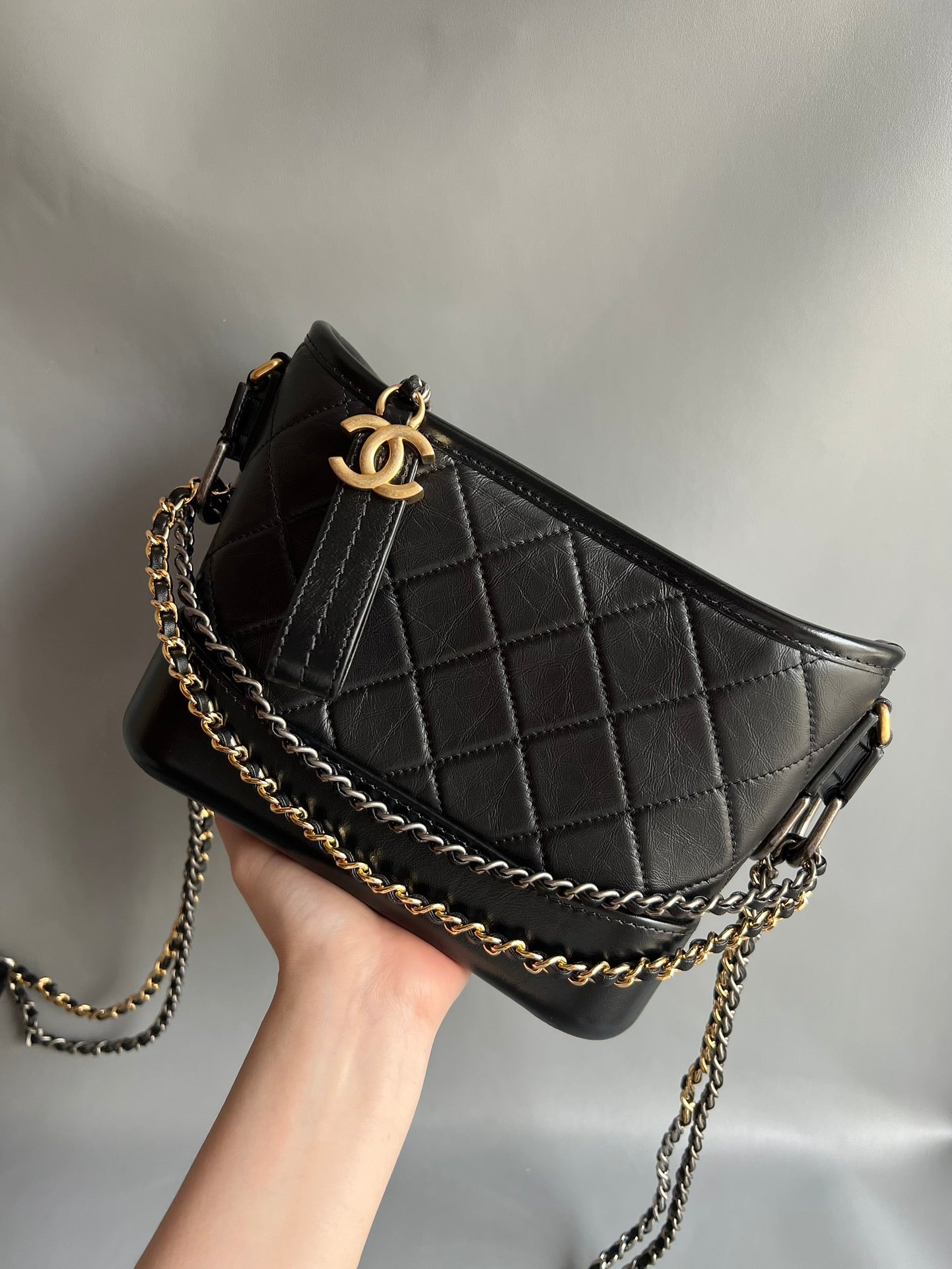 CHANEL- Gabrielle  bag golden/sliver