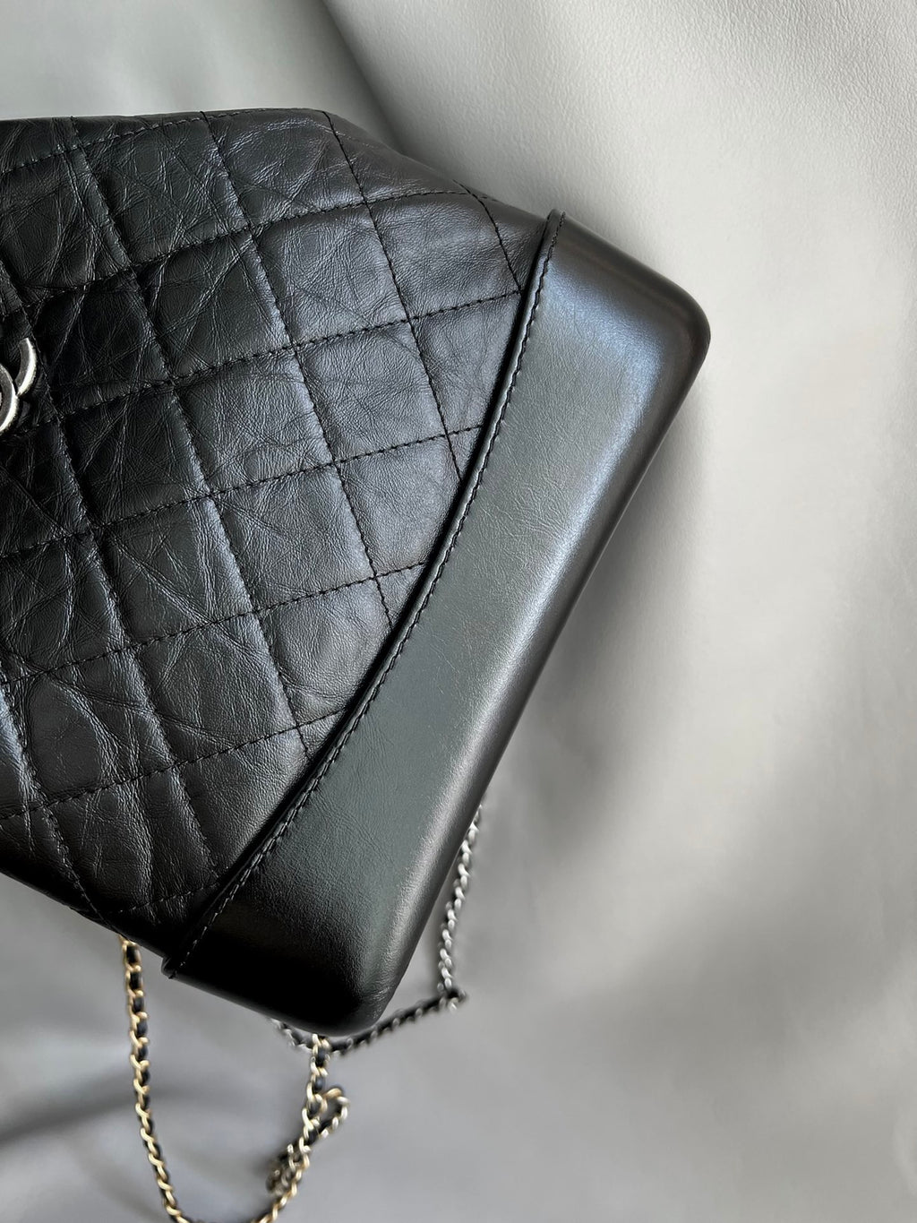 CHANEL-24P Gabrielle backpack bag golden/sliver