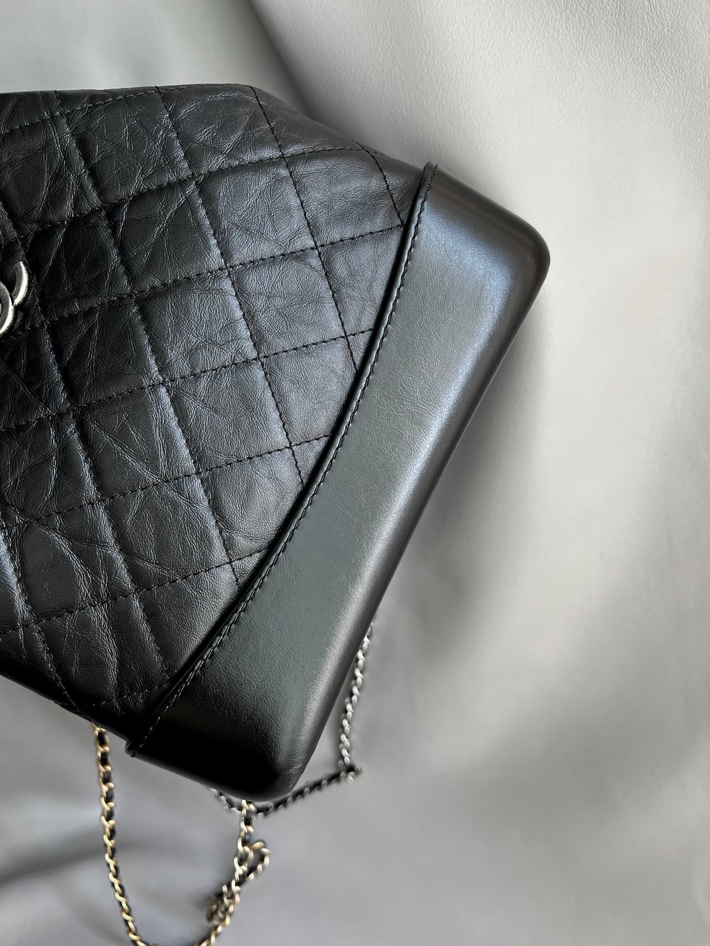 CHANEL-24P Gabrielle backpack bag golden/sliver