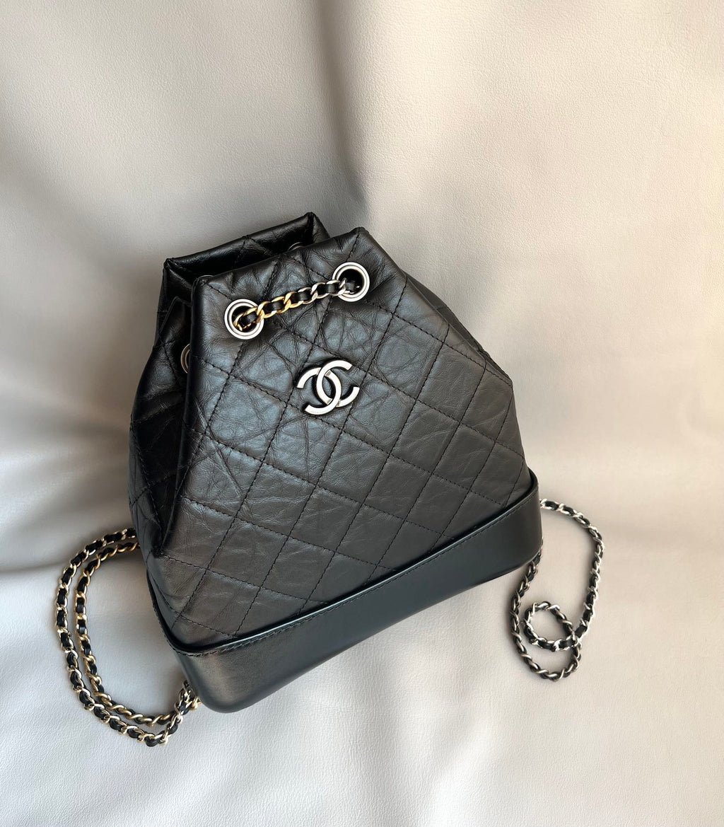 CHANEL-24P Gabrielle backpack bag golden/sliver