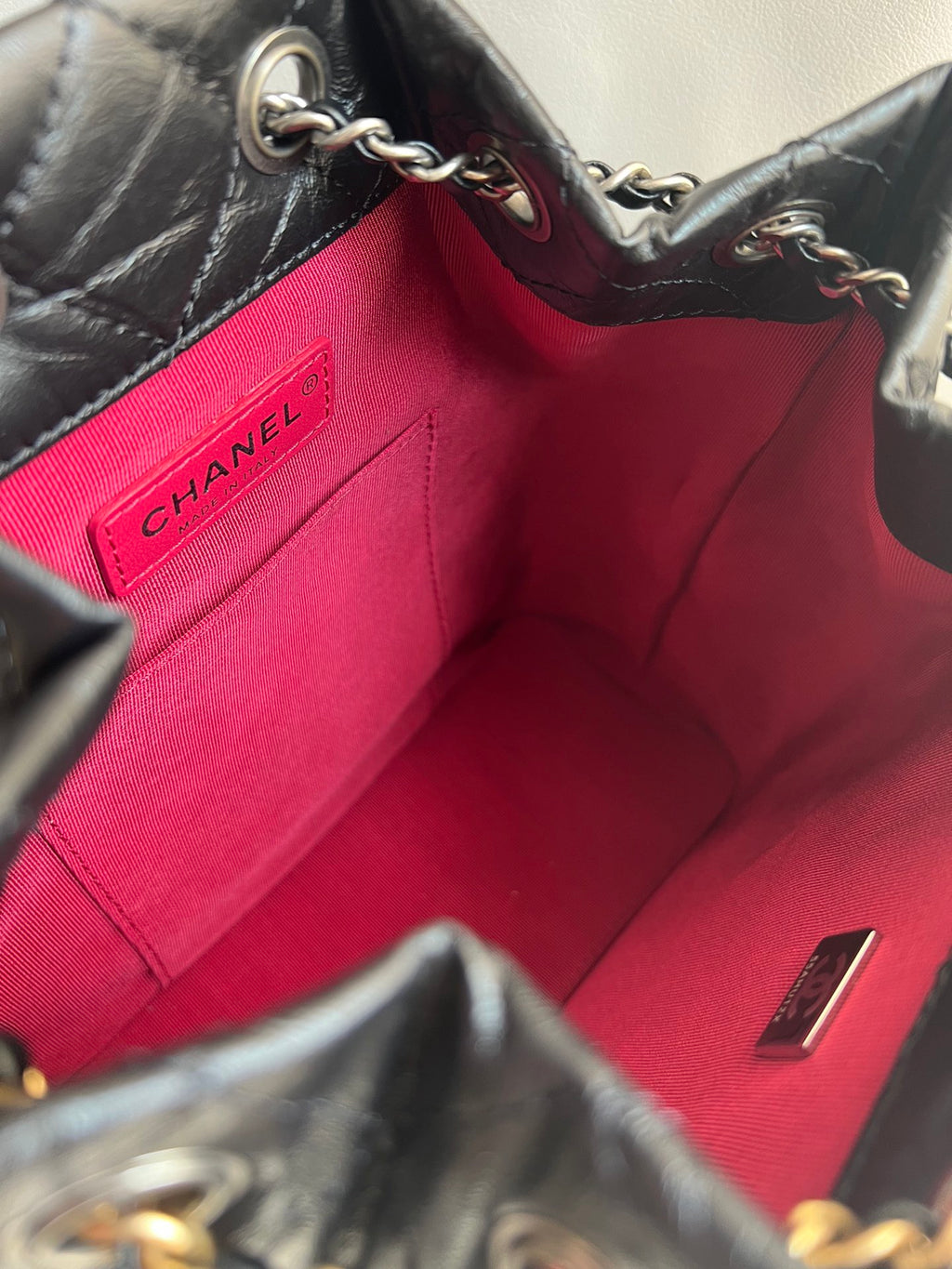 CHANEL-24P Gabrielle backpack bag golden/sliver