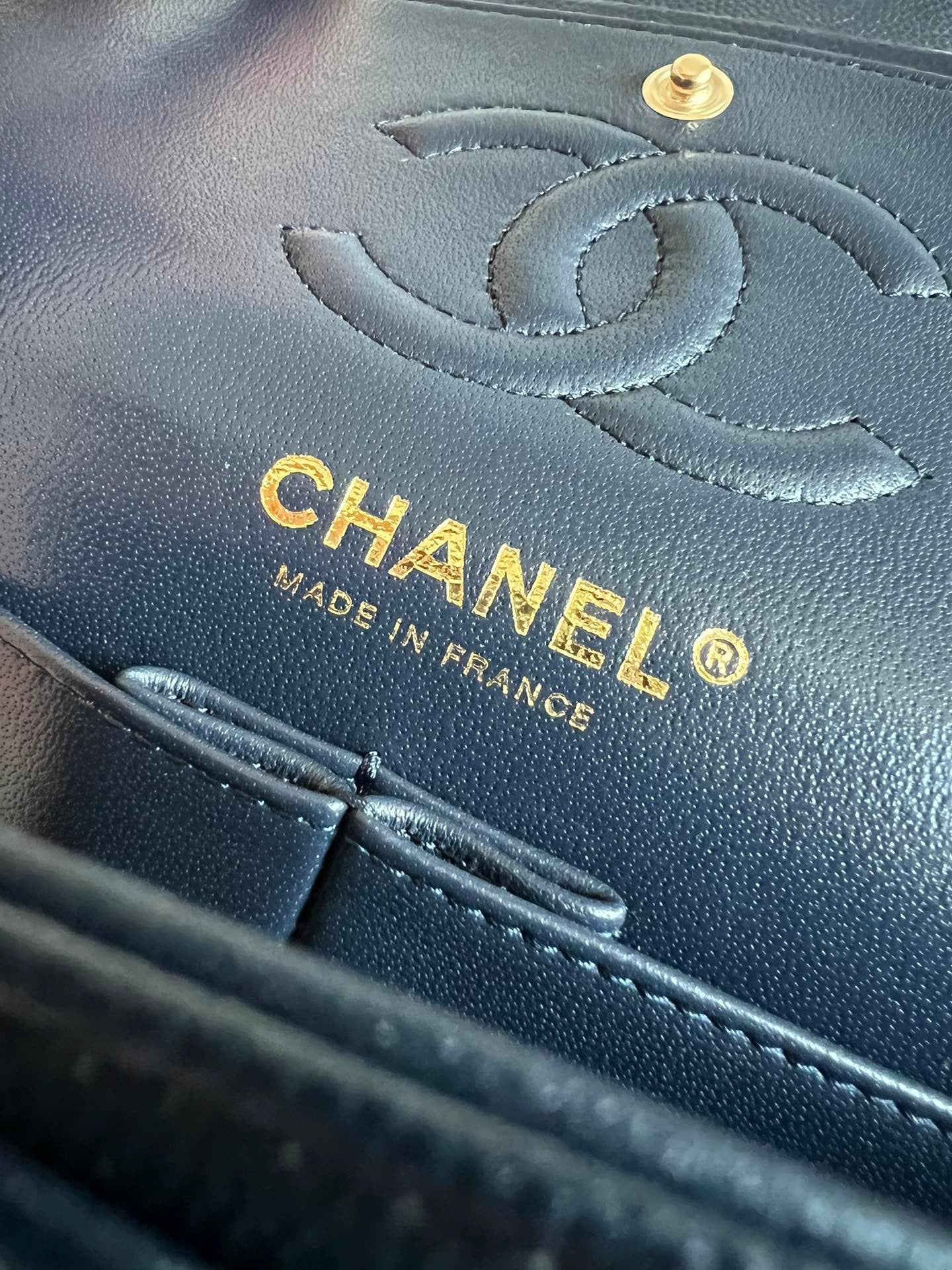 CHANEL- Flap23 bag golden/sliver