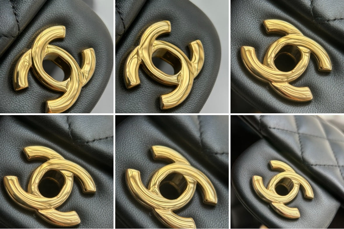 CHANEL- Classic Flag bag golden/sliver