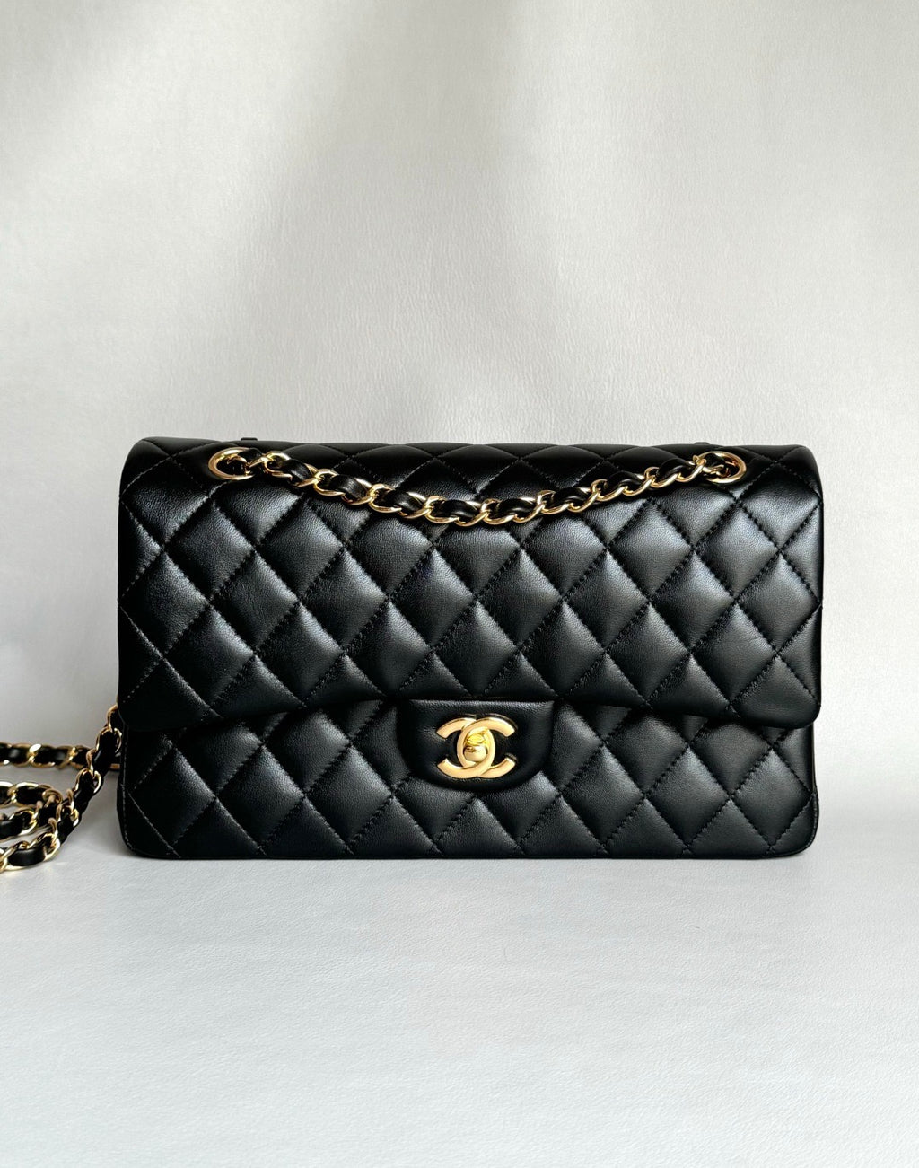 CHANEL- Classic Flag bag golden/sliver