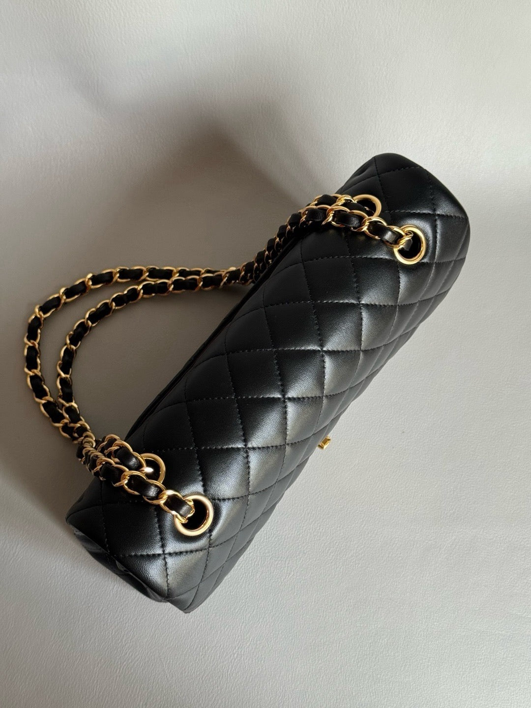 CHANEL- Classic Flag bag golden/sliver