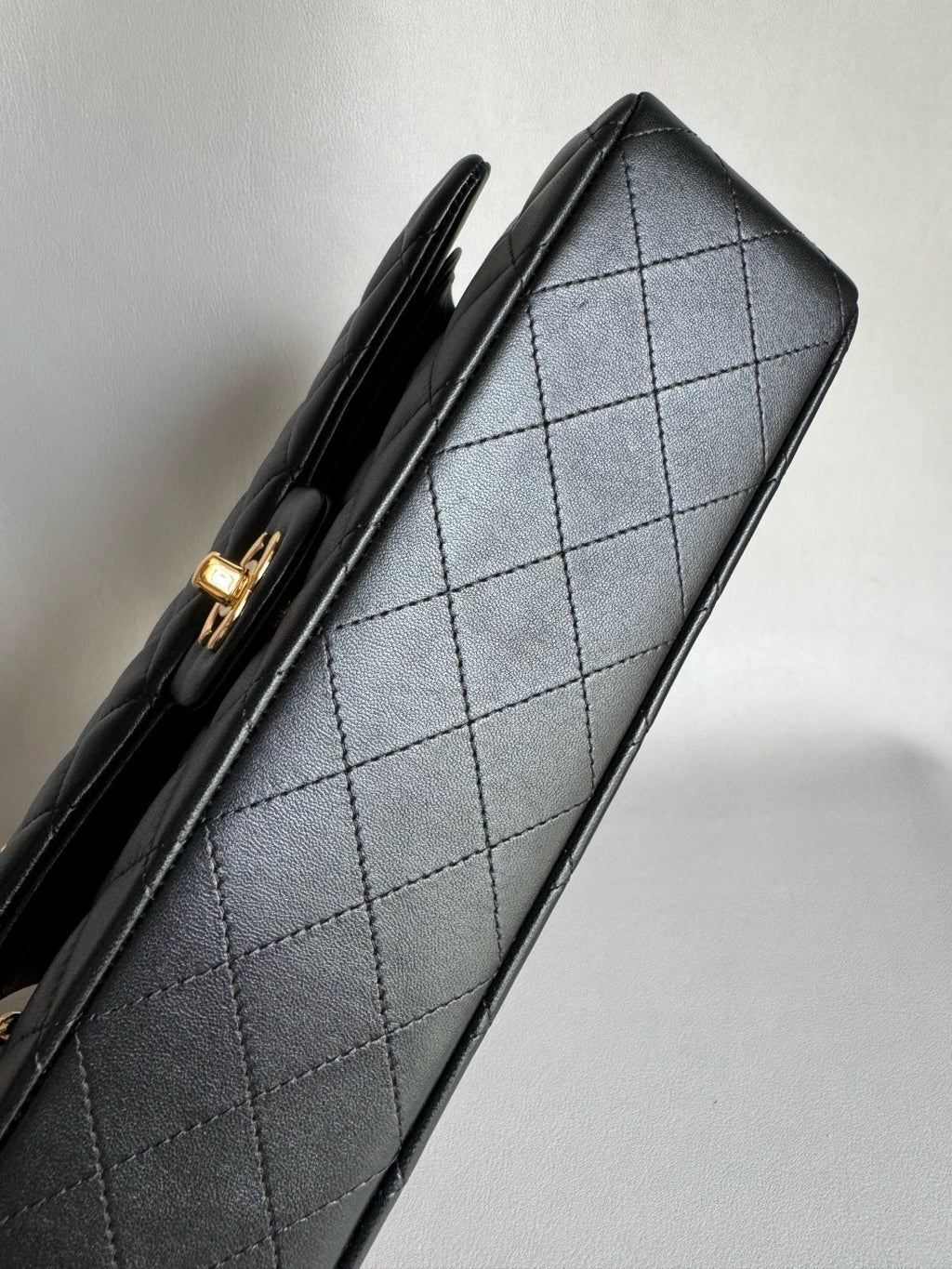 CHANEL- Classic Flag bag golden/sliver