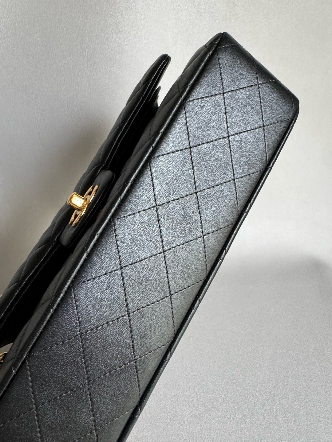 CHANEL- Classic Flag bag golden/sliver