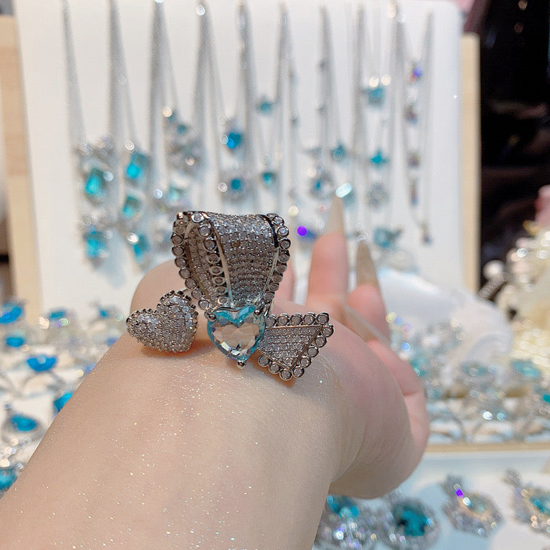 FENG SHUI - 36 Bright aquamarine ring ring and other jewelry