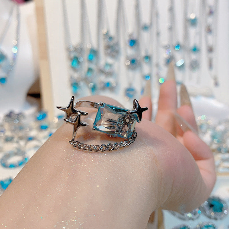 FENG SHUI - 36 Bright aquamarine ring ring and other jewelry