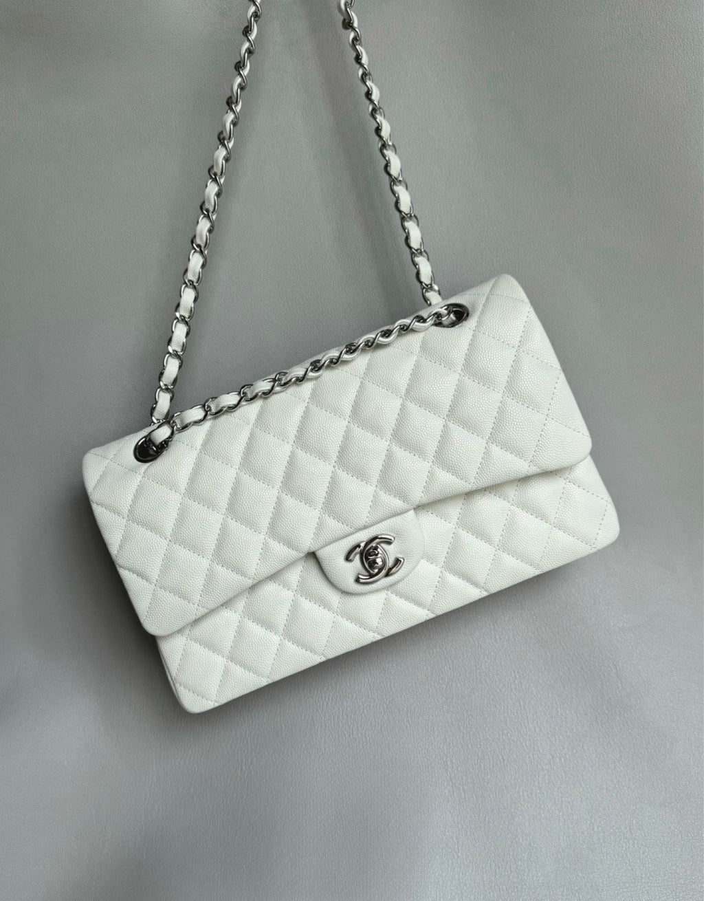CHANEL- Classic Flag bag golden/sliver