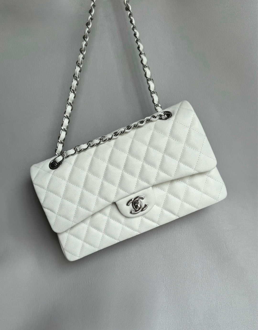 CHANEL- Classic Flag bag golden/sliver